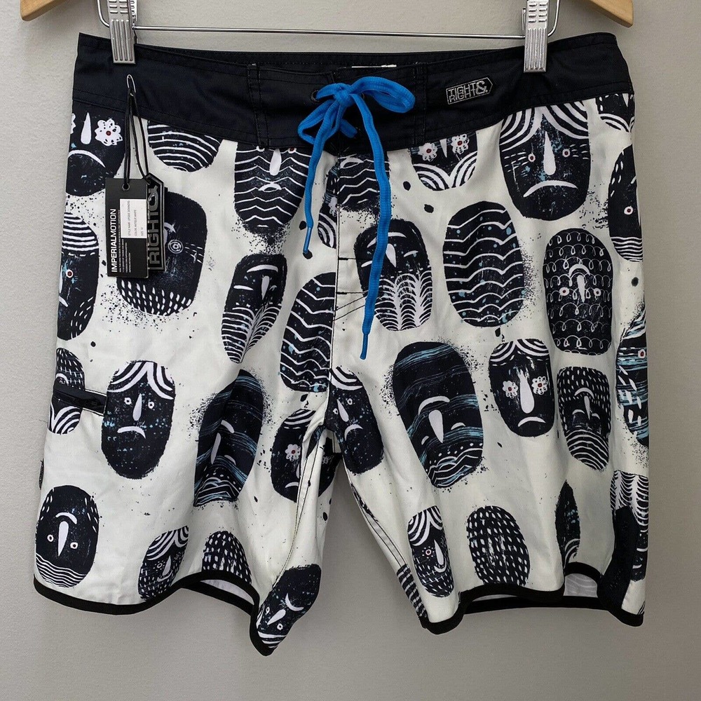 IMPERIAL MOTION IM Swim Trunks SZ 32 Board Shorts Upside Downers NEW